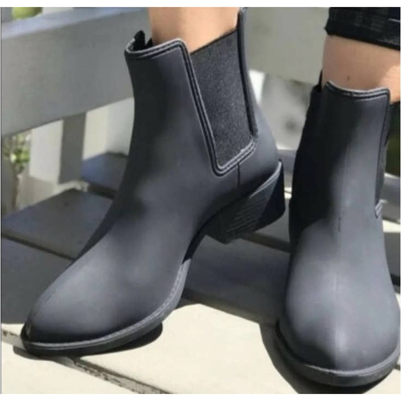 Jeffrey Campbell‎ Women's Black Rubber Rain Bootie. Size 7 - Picture 1 of 9
